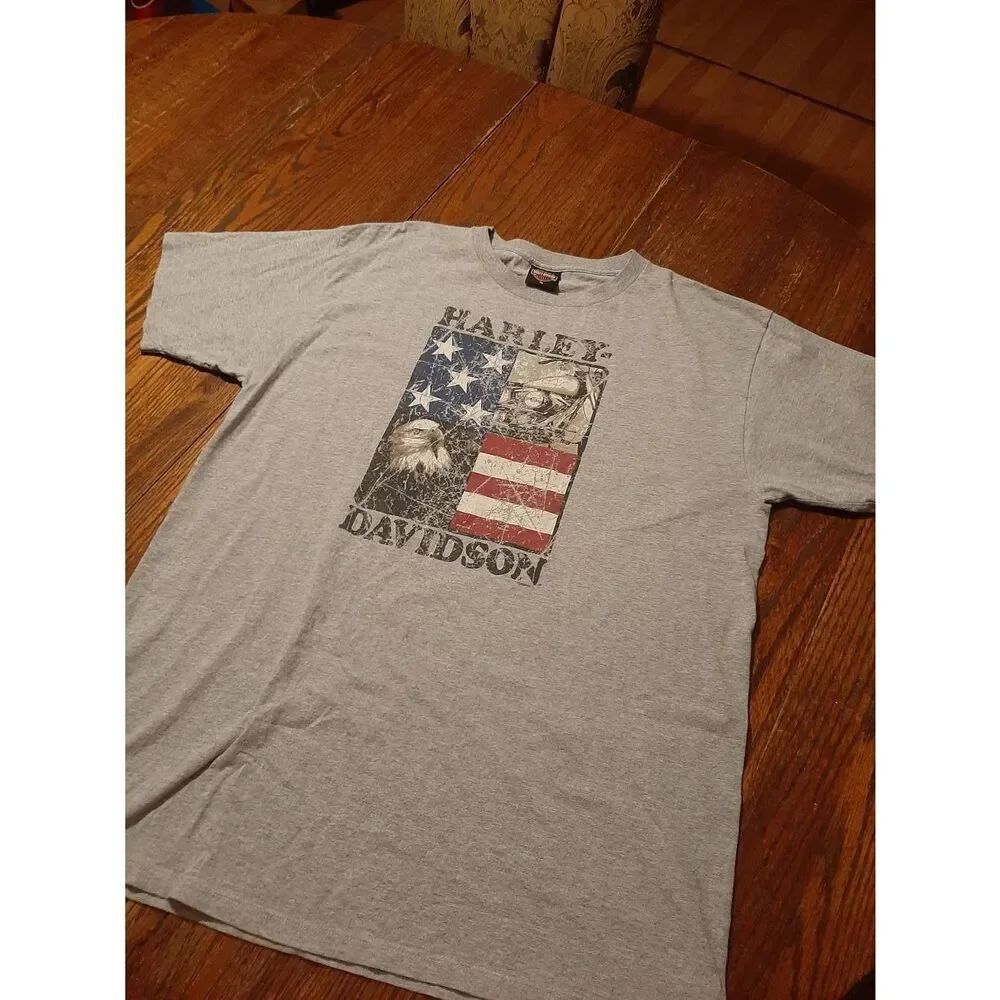 XL 2006 Harley Davidson Orlando Florida Historic Factory Eagle Flag Tee Tshirt